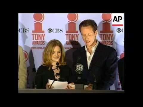 Thumbnail for Nominations for this year's Tony Awards announced by Jason Leigh