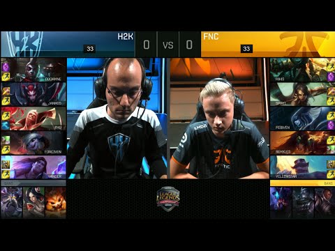 Fnatic vs H2K Gaming | Game 1 Quarter Finals S6 EU LCS Summer 2016 PlayOffs | FNC vs H2k G1 QF 1080p
