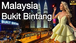 Bukit Bintang Kuala Lumpur Malaysia 🇲🇾 Nightlife, Street Food, Jalan Alor [ 4K ] Walking Tour