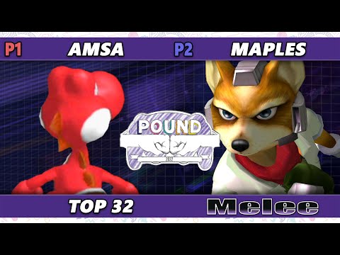 Pound 2022 Top 32 - aMSa (Yoshi) Vs. Maples (Fox) SSBM Smash Melee Tournament