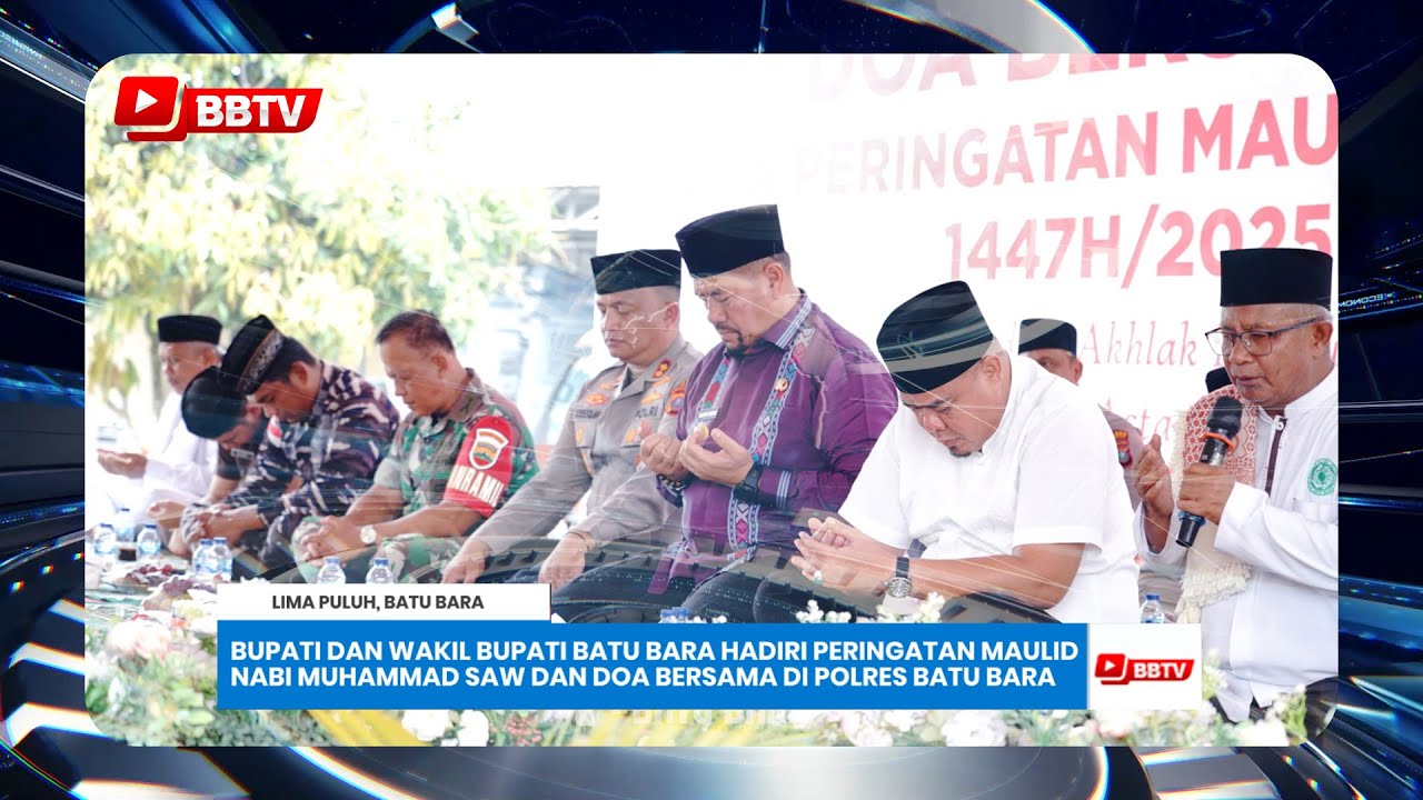 BUPATI DAN WAKIL BUPATI BATU BARA HADIRI PERINGATAN MAULID NABI MUHAMMAD SAW DI POLRES BATU BARA