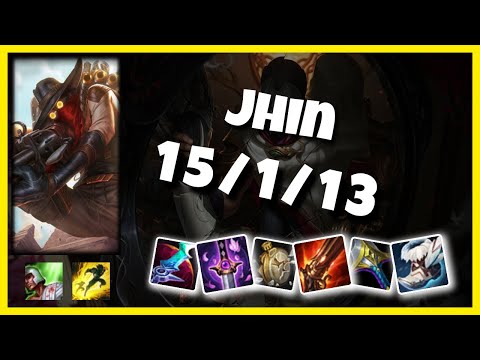 Jhin KOREAN Challenger BOT (15/1/13) Gameplay Replay - Patch 10.23