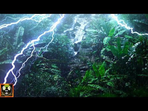 Thunderstorm in the Jungle with Sounds of Rain, Distant Thunder and Tropical Birds to Sleep
