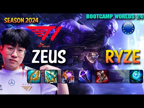 T1 Zeus RYZE vs SETT Top - Patch 14.21 EUW Ranked WORLDS 2024 Bootcamp | lolrec