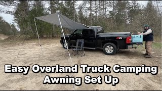 Easy Overland Truck Camping Awning Set Up