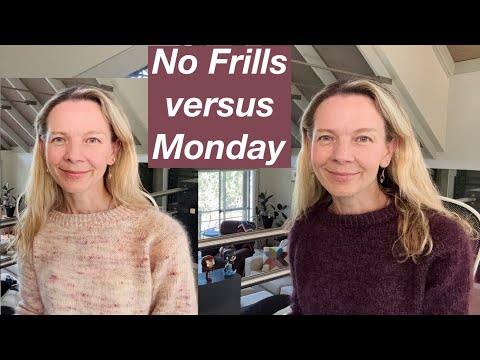 No Frills versus Monday - comparing these Petite Knit Sweaters - Mostly Knitting Podcast