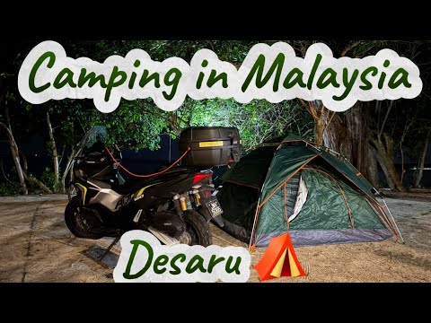 機車露營日記 ⛺｜馬來西亞東海岸 Desaru D’Breeze Camp Punggai 🌊 Solo Motorcycle Camping Diary ⛺ at Desaru Beach