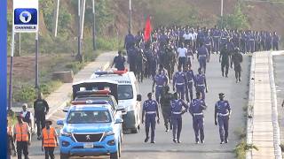 Navy Officers Demonstrate Combat Readiness, Walk Across Streets In Abuja
