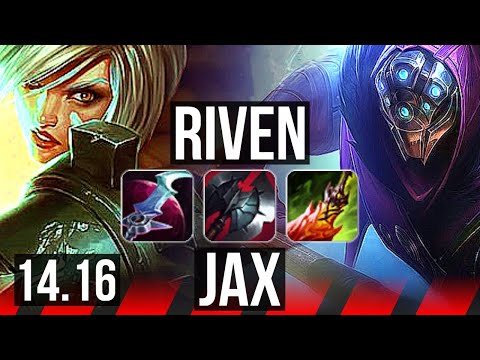 RIVEN vs JAX (TOP) | 8/0/2, 73% winrate, 8 solo kills, Legendary | EUW Master | 14.16