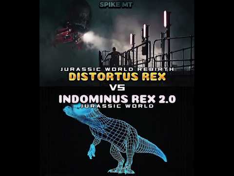 DISTORTUS REX VS INDOMINUS REX 2.0 #jurassicworld #dinosaur #edit #battle