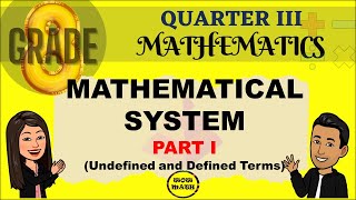 MATHEMATICAL SYSTEM || UNDEFINED AND DEFINED TERMS || GRADE 8 MATHEMATICS Q3