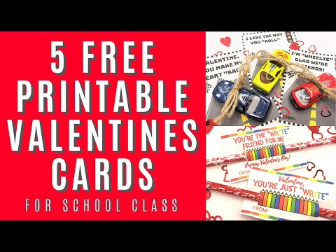 5 Free Printable Valentines Cards for School