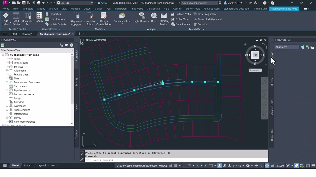 Create an Alignment from Object