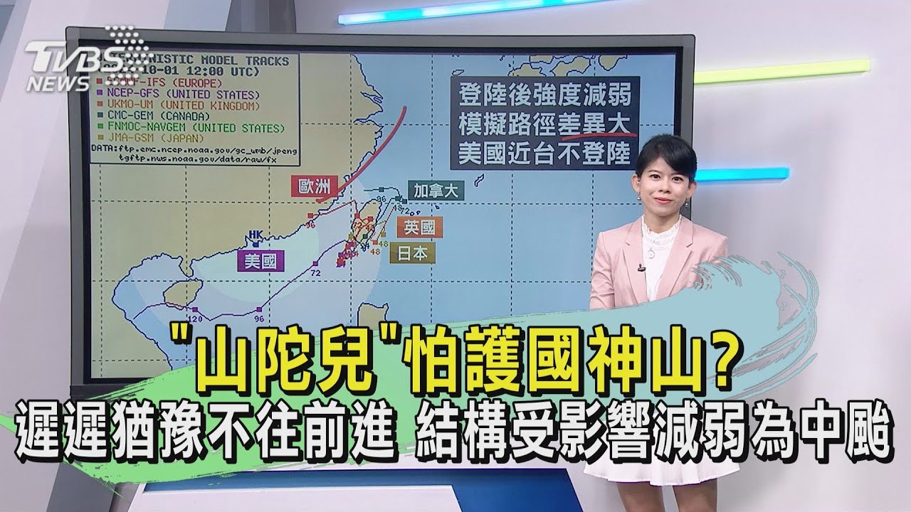 「山陀兒」怕護國神山？遲遲猶豫不往前進　結構受影響減弱為中颱