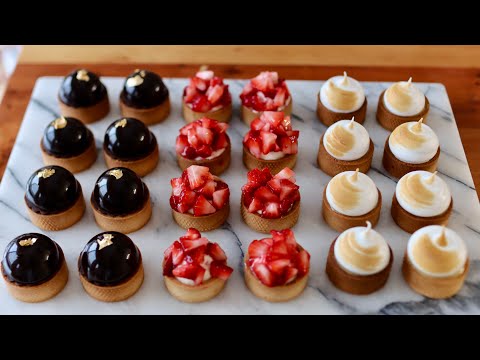 3 Mini Tarts from One Dough | Chocolate, Strawberry & Lemon 🍫🍓🍋