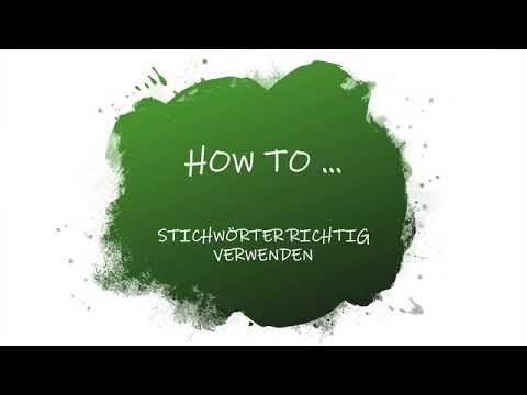 MLW How to ... Stichwörter richtig verwenden