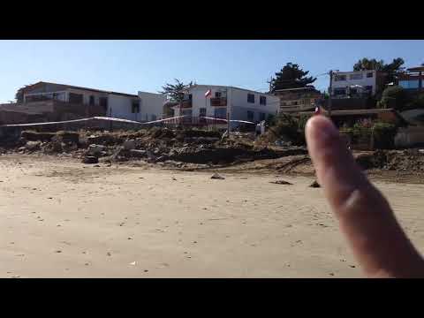 Tsunami aftermath at a beach in Los Vilos, Coquimbo Region