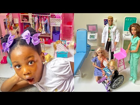 Barbie Chelsea Breaks Her Leg at The Playground  Barbie Doctor Hospital  Playset