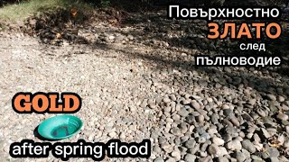 Surface river gold, after spring floods