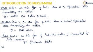 Introduction to Mechanism