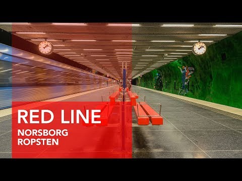 Stockholm Subway Red Line: Norsborg - Ropsten / REAL TIME