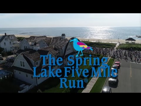 SPRING LAKE FIVE MILE RUN - Atlantic Ocean to runners on course. The START of SUMMER!