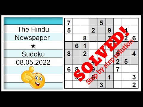 🔊How to Solve The Hindu Sudoku 1 Star | Step by Step Solution | 08.05.2022|  Level ★