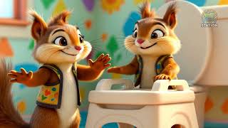 Squeaky goes to the toilet