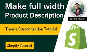 How To Make Shopify Product Description Full Width ✅ Shopify Theme Customization