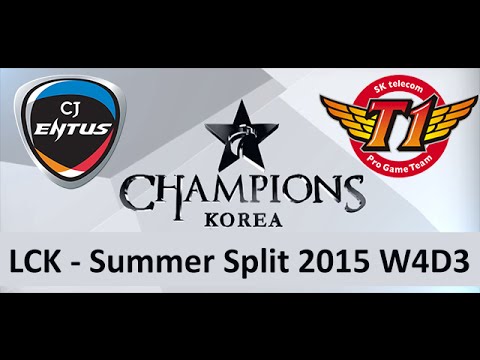 CJ vs SKT LCK Champions Summer Split 2015 W4D3 CJ Entus vs SK Telecom T1 Game 1 Highlights