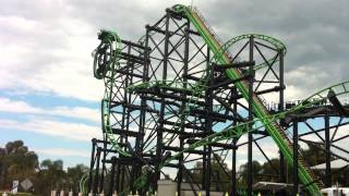 preview picture of video 'Green Lantern Roller Coaster at Warner Bros Movieworld'