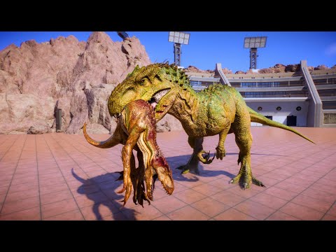 INDOMINUS REX vs LARGE AND MEDIUM CARNIVORES DINOSAURS | ARENA BATTLE | Jurassic World Evolution 2