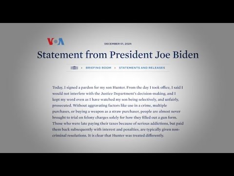 VOA - JOE BIDEN AMPUNI PUTRANYA JELANG AKHIR MASA JABATAN
