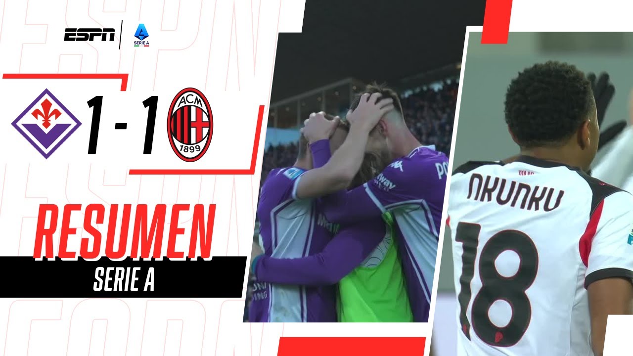 MILAN EMPATÓ SOBRE EL FINAL PERO NO PUDO QUEDAR LÍDER CON INTER | Fiorentina 1-1 Milan | RESUMEN