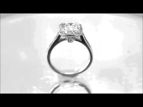 18K WHITE GOLD CUSHION CUT DIAMOND ENGAGEMENT RING BEZEL SET AR DECO 1.60CTW - KNR INC - 464
