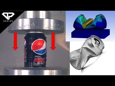 Soda can crush simulation Tutorial | Ansys Explicit Dynamics | DP DESIGN