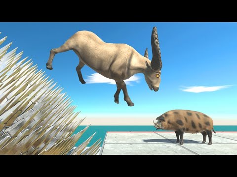Jump Above Rotating Spikes - Animal Revolt Battle Simulator