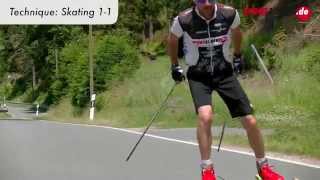 preview picture of video 'Roller Skiing Cross Skating Skike Technique Skating 1 1 by www.sportalbert.de'
