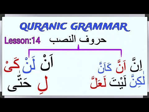 Particles of Nasb | حروف النصب | Quranic grammar