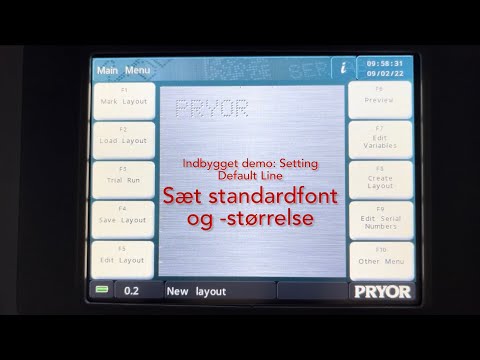Sæt standardfont og -størrelse PRYOR PortaDot 60-30 Touch batteridrevet bærbar mærkemaskine