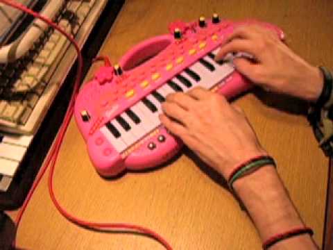 Bontempi Barbie Keyboard heavy circuit bent super RARE by Bogus Noise 2000´s Pink image 8