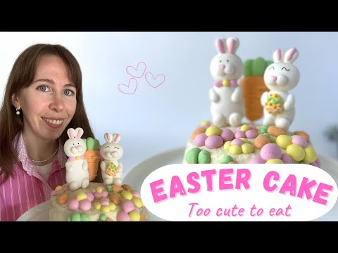 Easter Carrot Cake with Shaped Marshmallows (Bunnies & Carrots!)