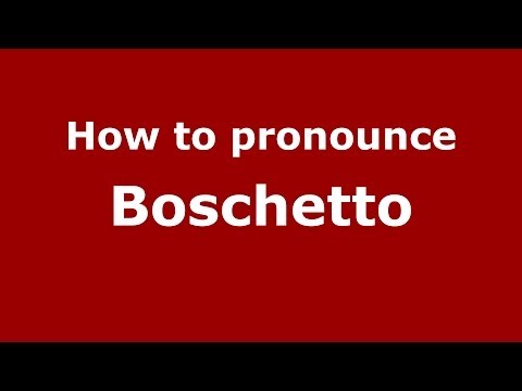 How to pronounce Boschetto (Italian/Italy) - PronounceNames.com