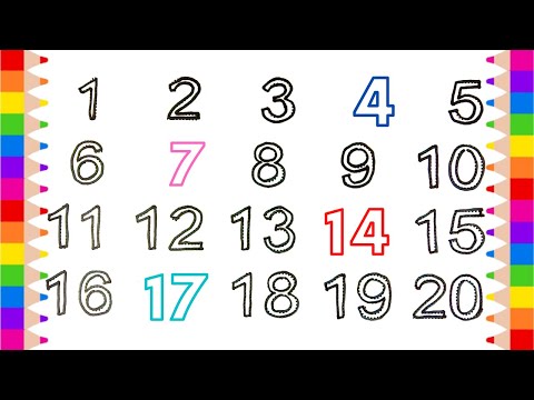 Learn to Write Numbers 1 to 20 | Counting numbers for children | Preschool learning video | 1 to 20