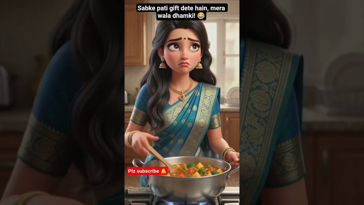 Sabke pati gift dete hain, mera wala dhamki😂#shorts#FunnyReels #HusbandWifeComedy #comedyViralShorts