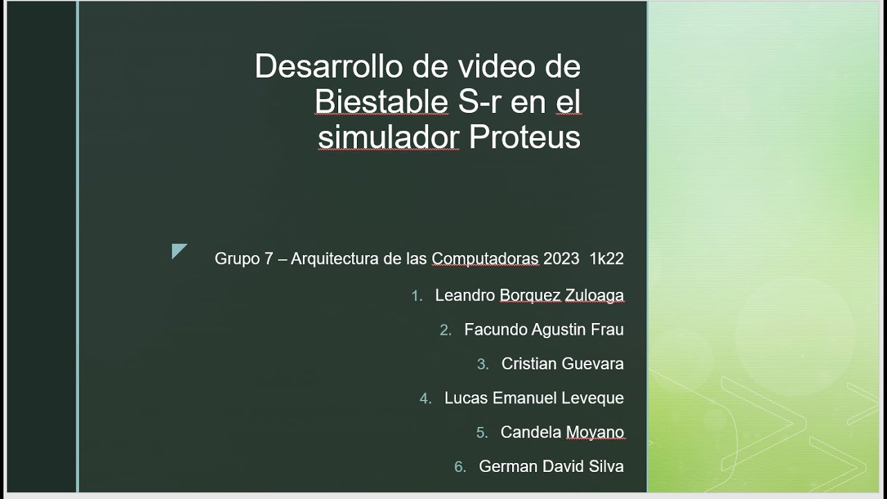 Simulador Proteus - Biestable SR - G7