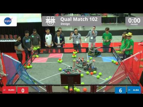 VEX Worlds 2016 - VEX U - Design - Qual 102 (RUR3) 201 vs 137 (ALBA)