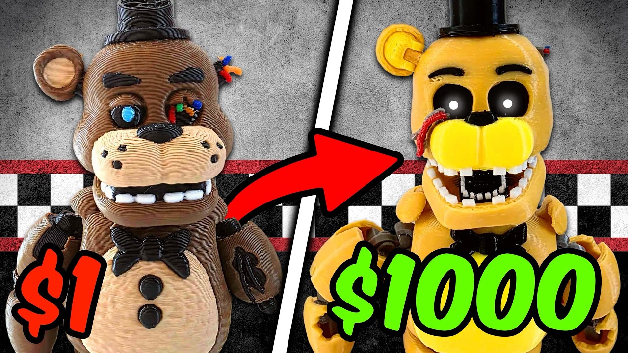 $1 VS $1000 3d Printed FNAF Figures