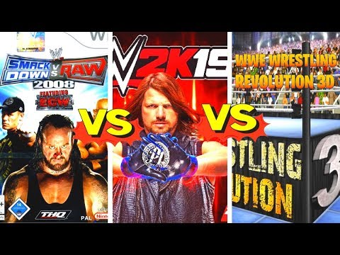 WWE SVR 2008 VS WWE 2K19 Finishers VS WRESTLING REVOLUTION 3D Finishers Comparison👏👍😍