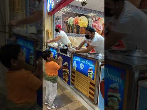 Turkish Ice Cream @ Global Village, Dubai | Aashrith Ice Cream Fun #turkishicecream #icecream